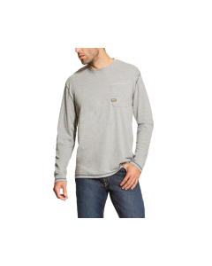 ARIAT 10019057 MENS REBAR WORKMAN LS SHIRT, HETH