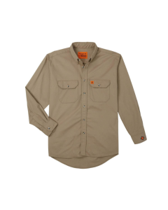 WRANGLER FR3W5KH MENS FR TWILL WORK SHIRT KHAKI