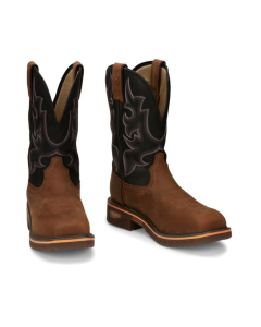 JUSTIN CR4012 MENS COMMANDER RESISTOR WATERPROOF COMPOSITE TOE PULL ON WORK BOOTS