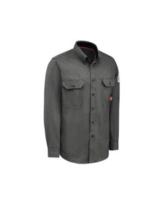 BULWARK MENS iQ SERIES COMFORT WOVEN LIGHTWEIGHT FR SHIRT, DARK GREY