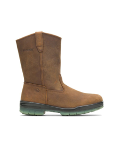 WOLVERINE W03258 MENS DURASHOCK WELLINGTON WATERPROOF STEEL TOE PULL ON WORK BOOTS