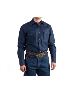 WRANGLER MS70119 MENS DENIM SNAP WORK SHIRT, DARK DENIM